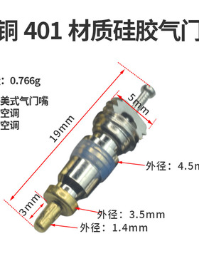 汽车空调气门芯R12家用空调 阀芯R22轮胎气门嘴气门帽通用耐高温