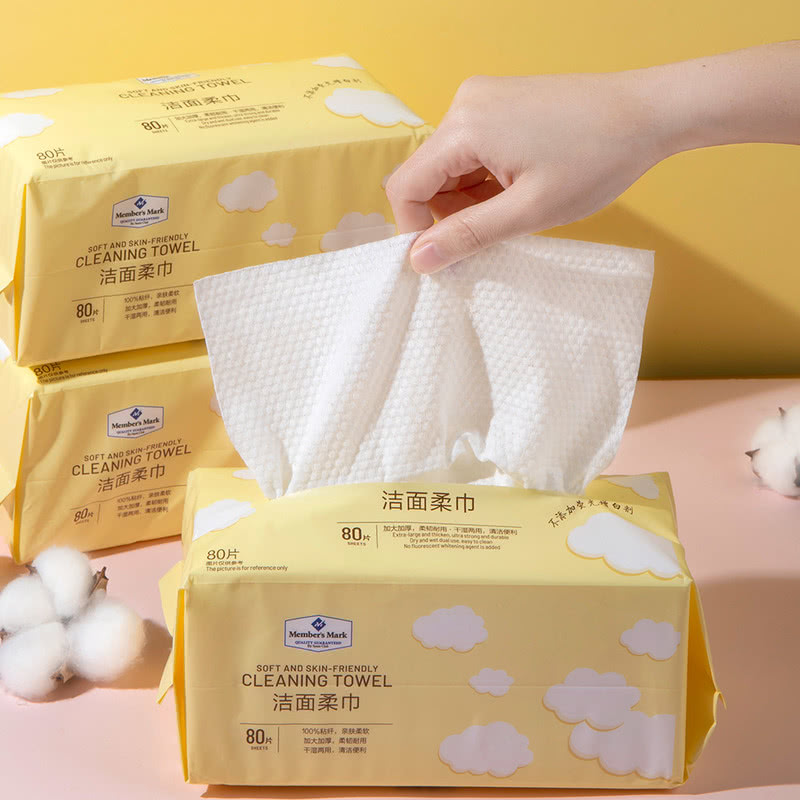 山姆洗脸巾纯棉一次性洁面柔巾100全棉抽取式擦脸棉柔巾母婴可用 - 图0