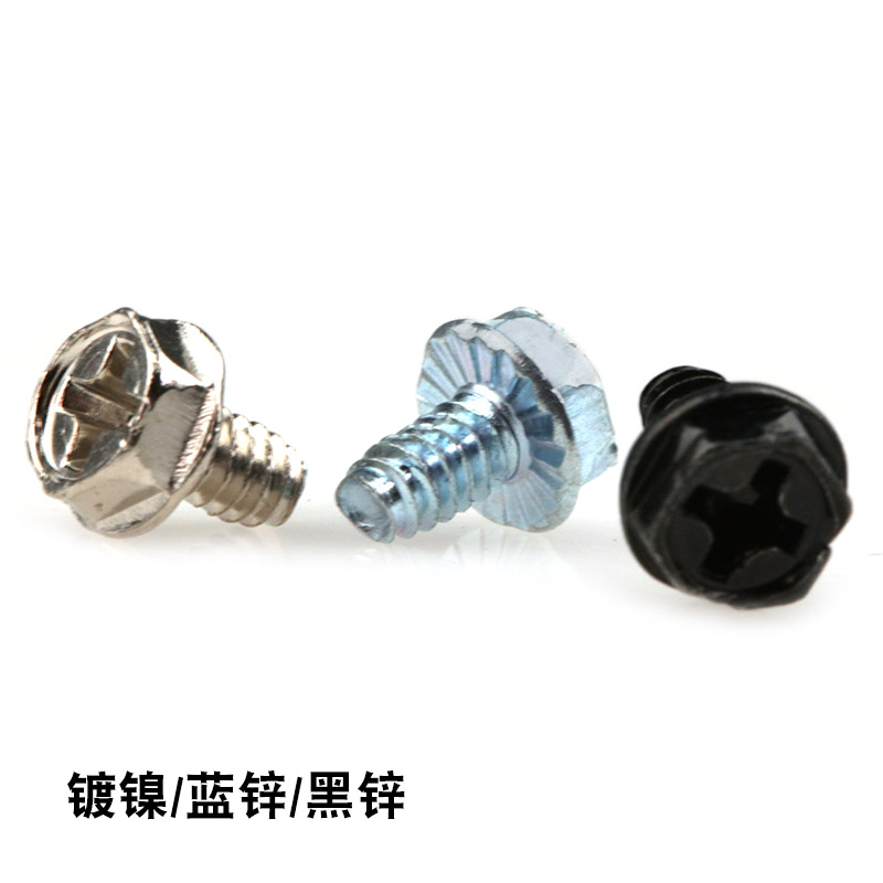 Computer case screws with outer hexagonal pads