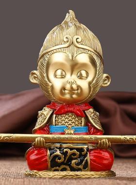 铜斗战胜佛摆件齐天大圣孙悟空美猴王猴子汽车车载办公室桌装饰品