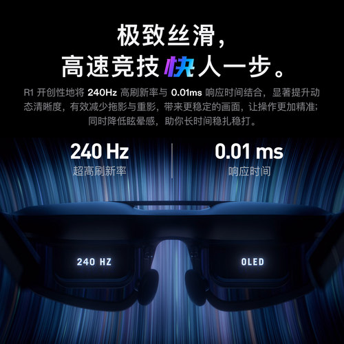 ROG XREAL R1 智能AR眼镜 240Hz高刷 兼容ROG全生态 171''电竞巨幕 非VRAI眼镜 - 图1