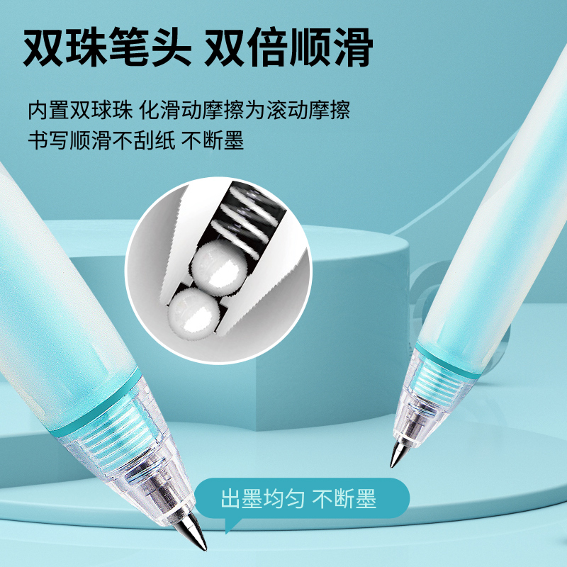 【点石特价清仓】DS-0158加厚柔软握胶中性笔指尖温柔按动0.5速干子弹头签字笔办公学生考试用笔防疲劳欧包笔 - 图0
