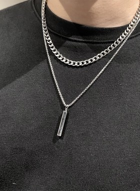 Original net Red Hip Hop men's style steel bar pendant t