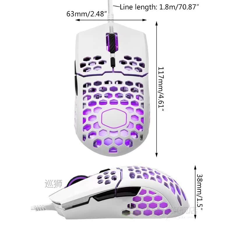 MM711 Honeycomb Shell Gaming Mouse 16000 DPI Pixart PMW 3389 - 图1