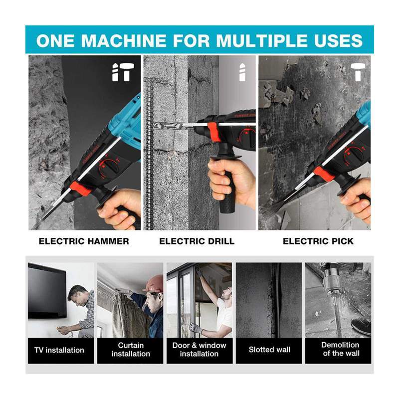 rechargeable brushless cordless rotary hammer drill Impact - 图3