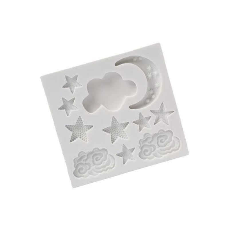 Moon Stars Clouds Silicone Mold Fondant Mold Home Fondant To-图0