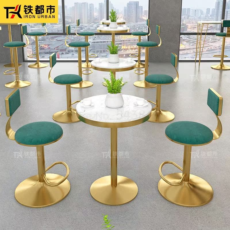 Nordic Light Luxury Lift Bar Chair Rotating American High Ch - 图0