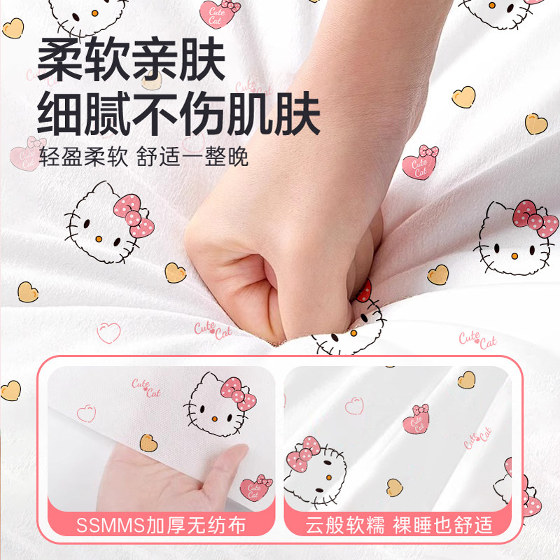 火车卧铺一次性三件套单人双人床单被罩枕套青旅酒店隔脏免洗挡帘-图2