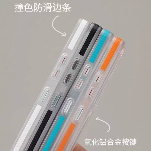 撞色橙防滑条适用三星S25Ultra手机壳S24光栅保护套s25+磁吸s23u瓦楞纹PC硬壳小米15Pro半透磨砂防指纹简约薄 - 图1