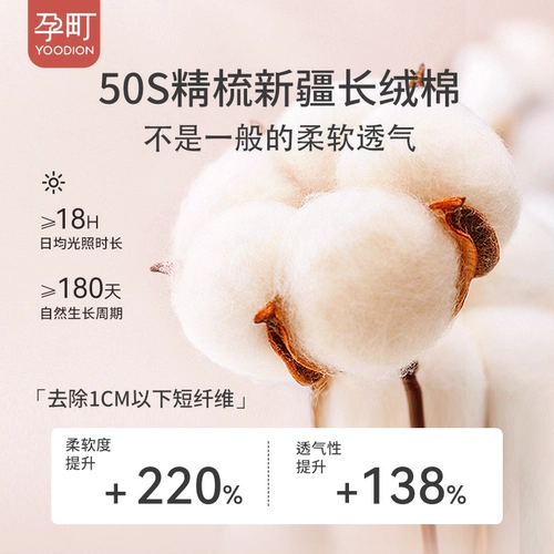 孕町 Антибактериальные хлопковые длинные демисезонные трусы для беременных