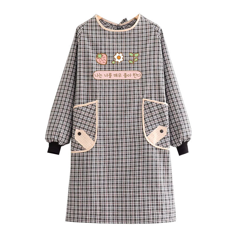 时尚长袖围裙防污透气家用厨房罩衣女2023新款工作服带袖大人围腰,淘宝优惠券,粉丝福利购,淘宝优惠卷