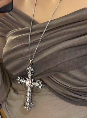 朋克重工十字架编织绳双层项链