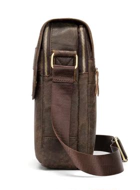 Famous design double zipper men's business bag Shoulder