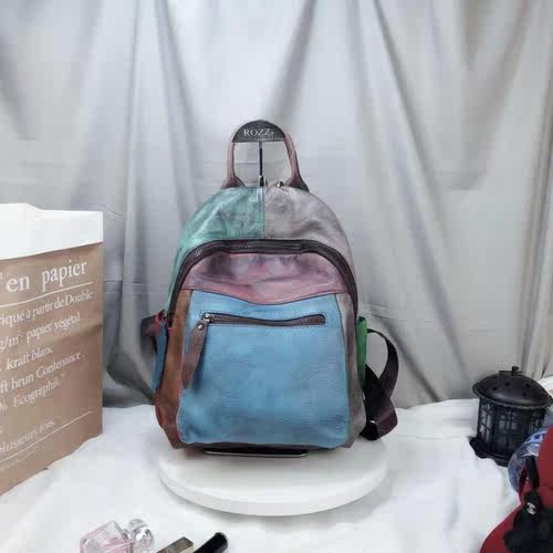 Johnature Genuine Leather Retro High Quality Women Backpack - 图1