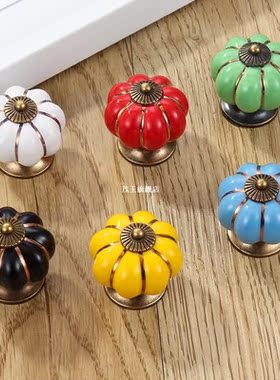 Pumpkin Ceramic Cabinet Handles Drawer Knobs And Handles Kid