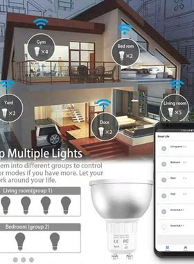 GU10 WiFi Smart LED Bulbs RGBW 5W Lamps APP Remote Control D