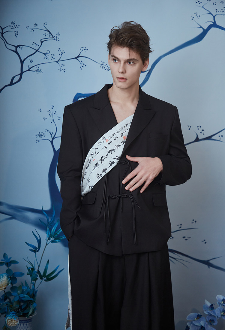 介尺JIECHI「长安盛世」新中式盘扣休闲宽松西服外套男高级感西装,淘宝优惠券,粉丝福利购,淘宝优惠卷