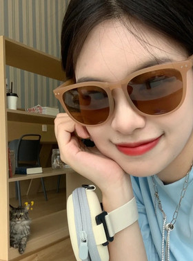 韩版网红折叠茶色墨镜防紫外线