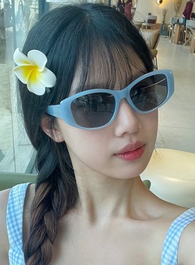 韩版多巴胺蓝色太阳眼镜