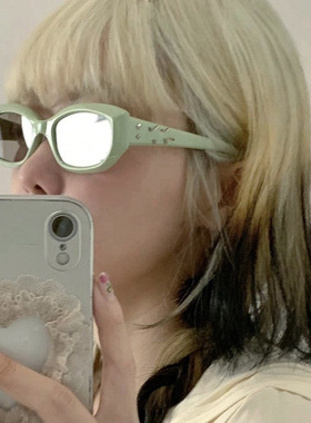 多巴胺绿色gm方形墨镜女2025新款