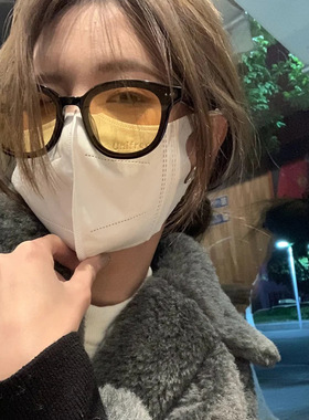 新款墨镜小脸韩版潮橘黄色