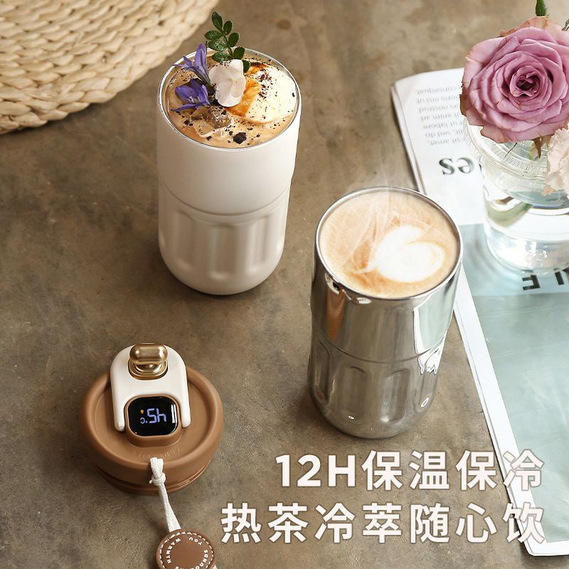 316不锈钢智能温显咖啡保温杯