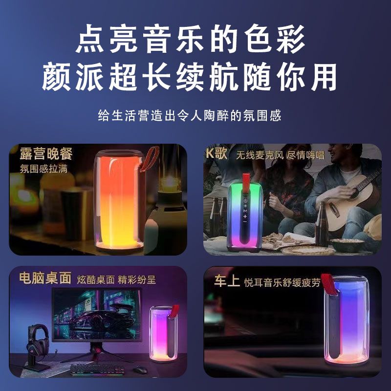 新科蓝牙音箱家用无线K歌音响话筒麦克风户外唱歌小型家庭ktv套装