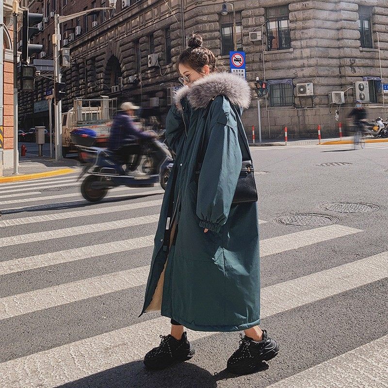 2024年冬季新款长版过膝收腰派克棉服大衣爆款加绒加厚棉衣外套女,淘宝优惠券,粉丝福利购,淘宝优惠卷