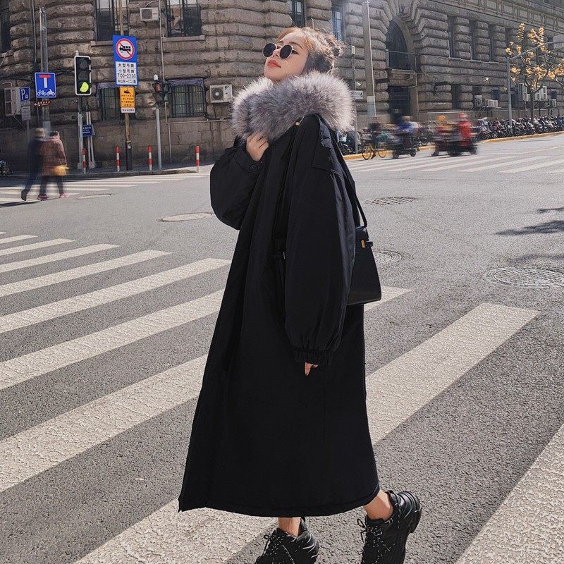 2024年冬季新款长版过膝收腰派克棉服大衣爆款加绒加厚棉衣外套女,淘宝优惠券,粉丝福利购,淘宝优惠卷