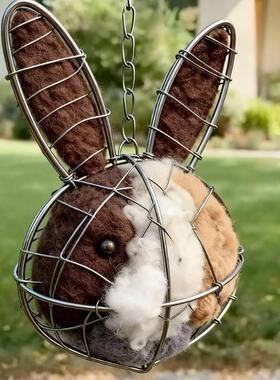 独立站实用Bird's nest outdoor decorative可爱动物花环兔子鸟巢