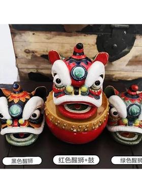 石湾陶瓷公仔舞醒狮汽车载小摆件旅游手信店铺开业送礼招财动物