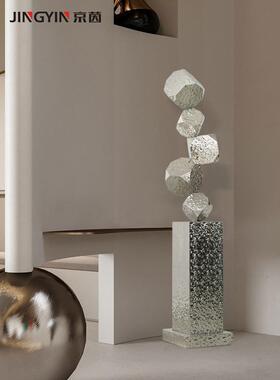 客厅不锈钢金属装置装饰销售办公室艺术雕塑酒店走道大型落地式抽