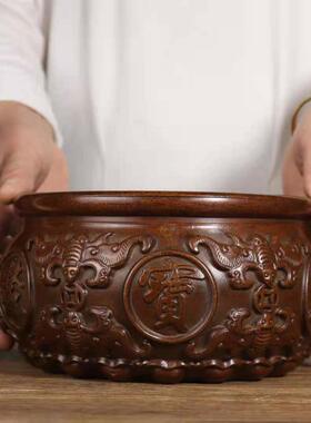 纯铜特大号聚宝盆五福聚财盆招财客厅玄关乔迁开业礼品工艺品摆件