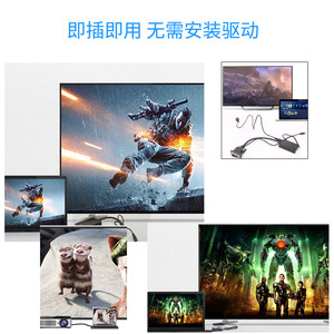 优霆 VGA转HDMI音视频转换器 电脑连接高清显示器电视投影带音频