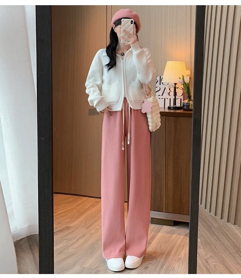 两件39.9！秋款灯芯绒高腰显瘦女长裤阔腿裤