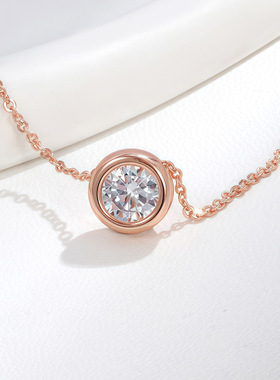 莫桑钻纯银女泡泡项链锁骨链精致百搭