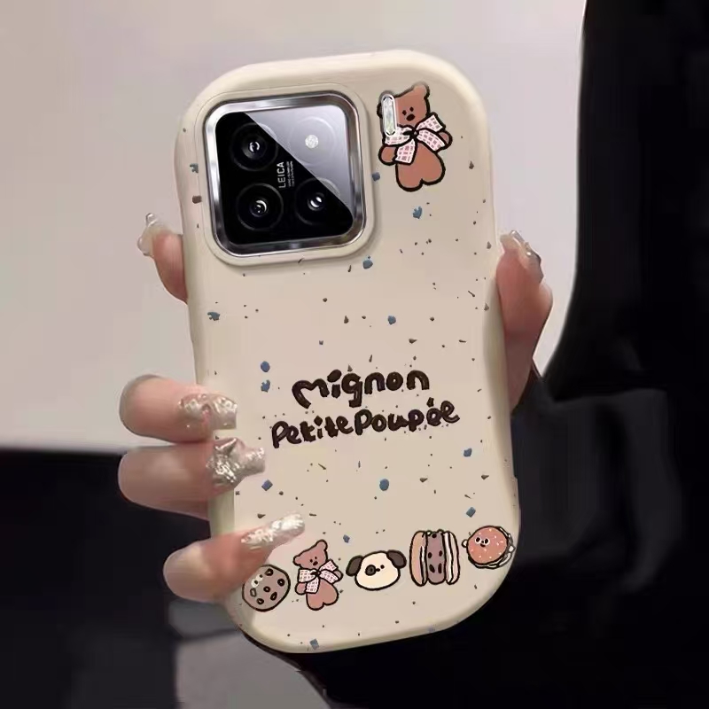 泼墨小熊英文适用于oppoA6pro手机壳A5/A3/2活力版a93s新款a11x卡通全包A97女A35A93S小众a73a58x镜框保护套 - 图3