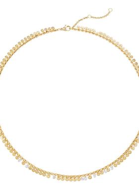 fettero铜合金金色圆片风铃项链