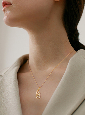 fettero 铜合金项链 【金色蝴蝶圈蛇项链】气质时尚百搭小众坠链