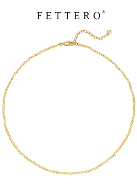 fettero 铜合金项链 【金色白色圆切珠项链】气质时尚简约小众