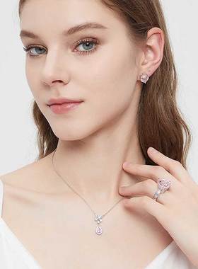 粉戒指leqiyuan925银包邮法式女