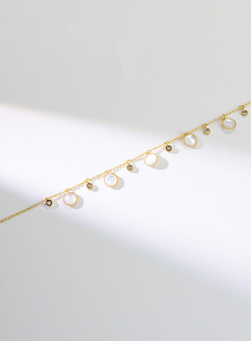 八芒星项链女轻奢白贝母锁骨链