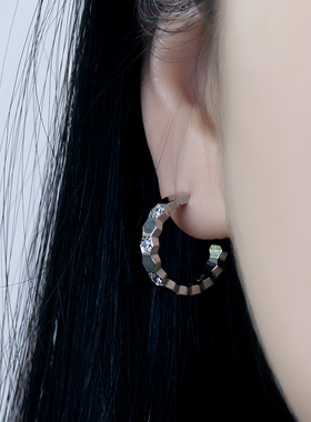 leqiyuan个性C型S925银锆石耳饰