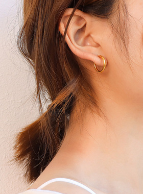 Marka法式风格earring简约百搭圈