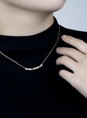 leqiyuan蜂巢项链女笑脸锁骨链