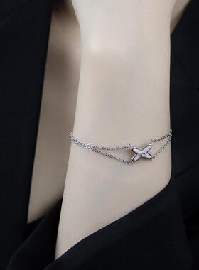 天然母贝字母叠戴手链女轻奢小众