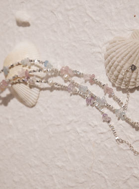 Hihipenny/莫奈花园原创设计天然石小清新夏季爆闪碎银叠戴手链女