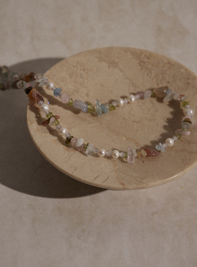 Hihipenny/莫奈花园 原创设计多彩碎石ins风多巴胺小众珍珠项链女