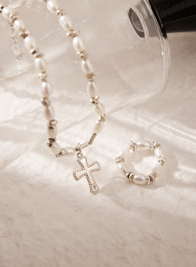 Hihipenny/神圣之舞天然珍珠锁骨链米珠元宝碎银设计感项链戒指女