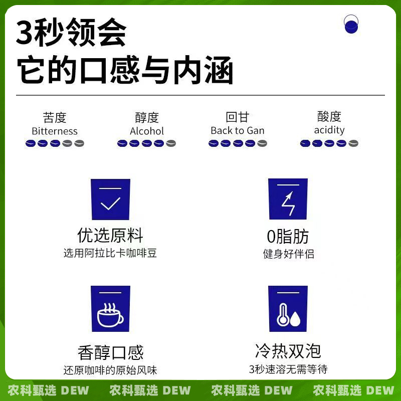 农科院冻干咖啡黑咖啡速溶咖啡粉0蔗糖0脂肪美式减燃健身提醒神脑 - 图3